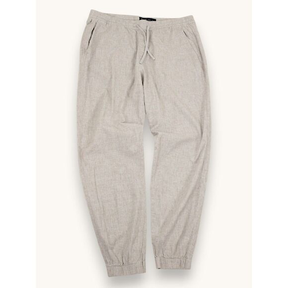 Pants - Abercrombie & Fitch Linen Blend Stretch Joggers XL Beige Neutral Lounge Pants